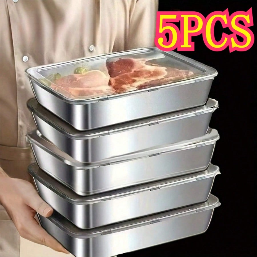 Food Storage Oven Safe - Conjunto de 5 recipientes de aço